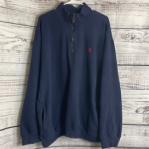 U.S polo assn Sweatshirt Mens Size XXL 1/4 zip pullover Logo Long Sleeve